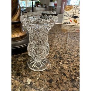 Vintage cut, glass face or toothpick holder